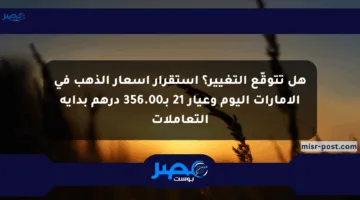 هل تتوقّع التغيير؟ استقرار أسعار الذهب في الإمارات اليوم وعيار 21 بـ356.00 درهم بداية التعاملات